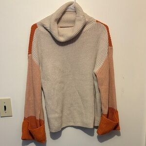 Cabincore Colorblock Turtleneck Sweater | Soft Girl | Scandi | Minimalist